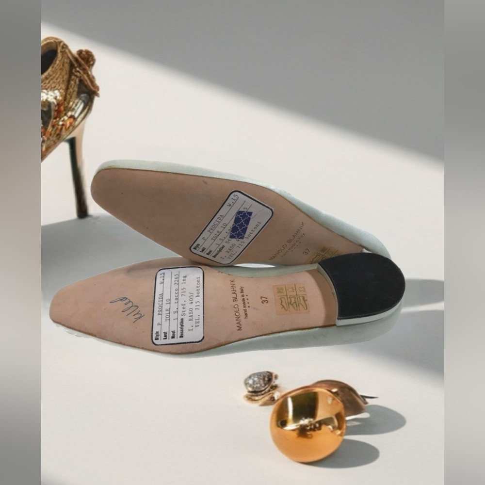 Manolo Blahnik Blue Flats with Sleek Design - Picture 5 of 5
